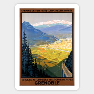 Vintage Travel Poster France Grenoble Sticker